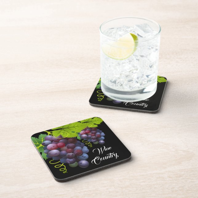 Grapes Plastic Coaster Set (Right Side)