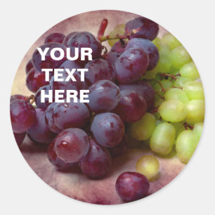 Grapes Red And Green Classic Round Sticker