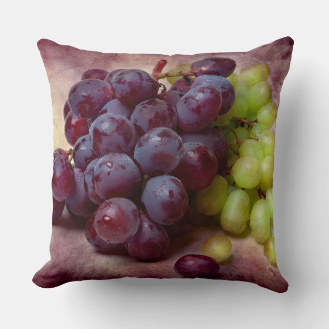 Grapes Red And Green Throw Pillow (Front)