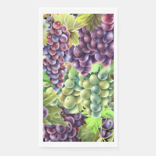 Grapes red green bunches vineyard winery napkin