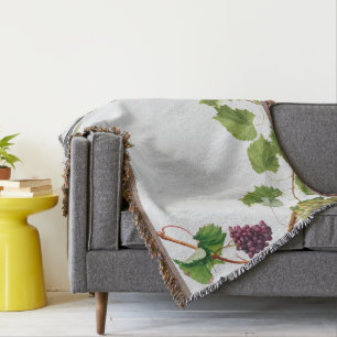 Grapes Vineyard Mediterranean Greek Island Throw Blanket