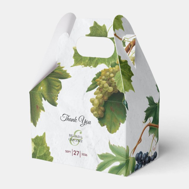 Grapes Vineyard Mediterranean Greek Island Wedding Favor Box (Front Side)