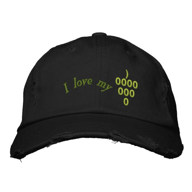 grapes, vineyards, winemakers, sommelier, wine lov embroidered hat (Front)