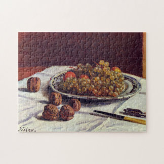 Grapes & Walnuts on a Table Sisley Impressionist Jigsaw Puzzle