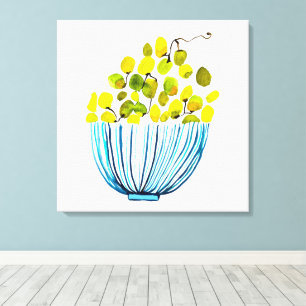 grapes watercolor art fruit canvas print