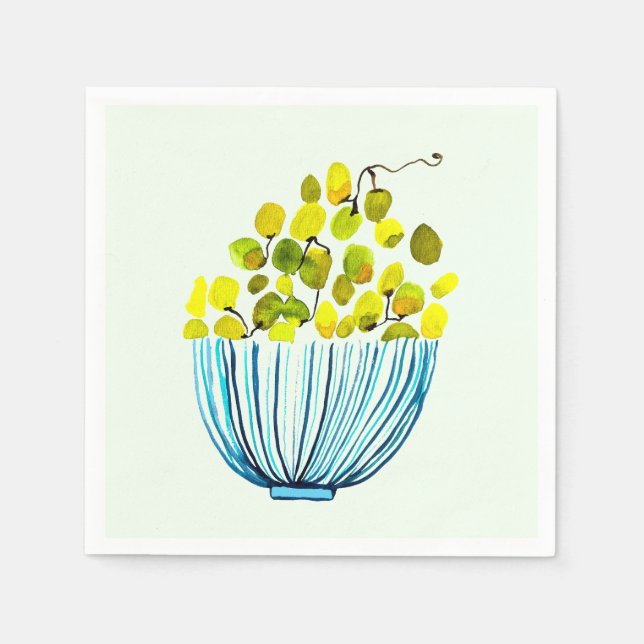 grapes watercolor art fruit napkin (Front)