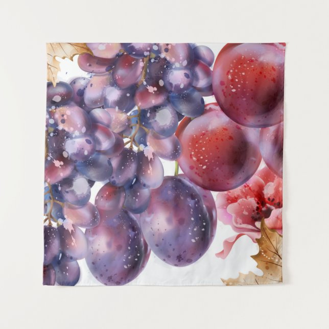 Grapes watercolor card tapestry (Front)