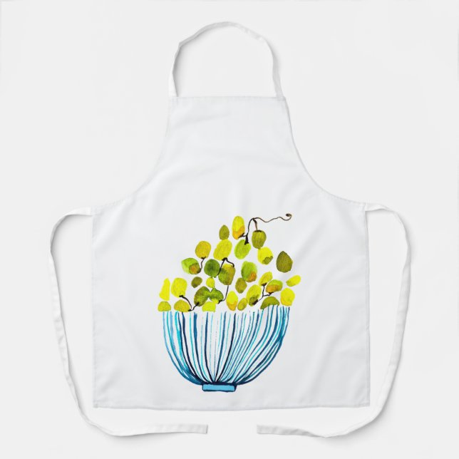 Grapes watercolor cute fruit apron (Front)