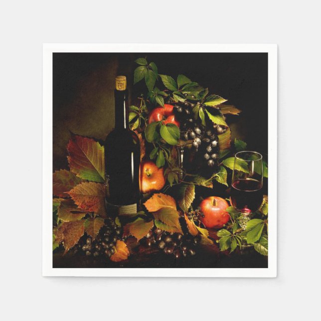 Grapes, Wine and Apples Napkin (Front)