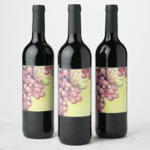 Grapes Wine Bottle Label Boutique Vineyard 
