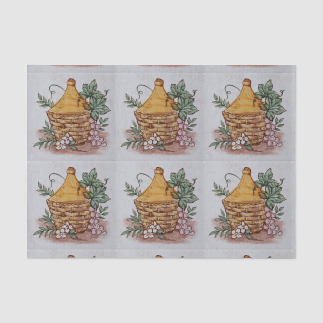 grapes wine bottle tissue paper (Front)