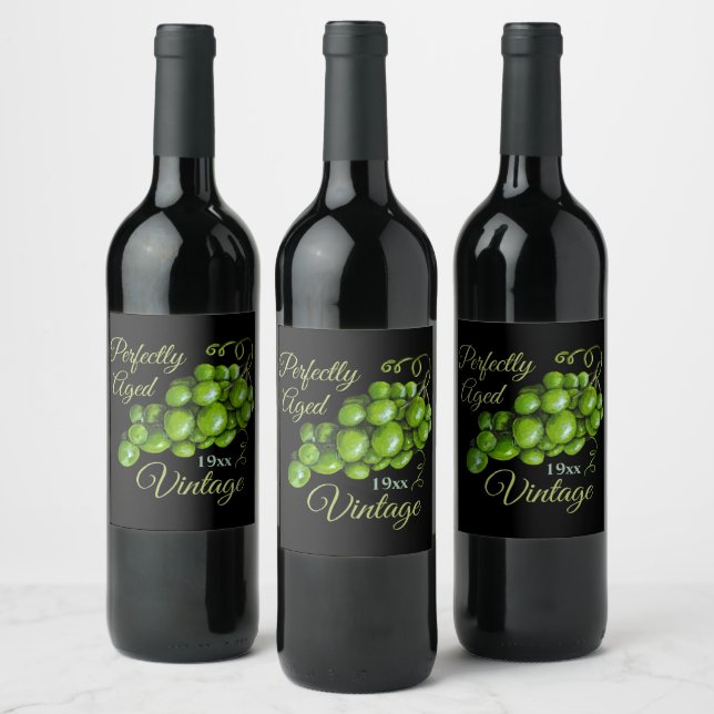 Grapes Wine Label (Bottles)