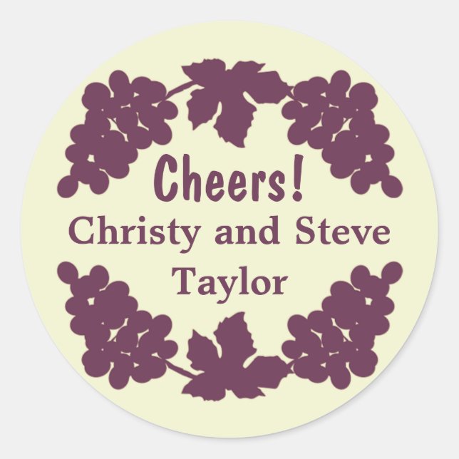Grapes Wine Label Stickers (Front)