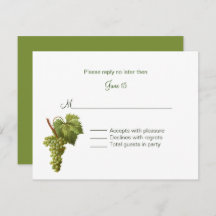 Grapes Winery Themed Wedding Wedding RSVP