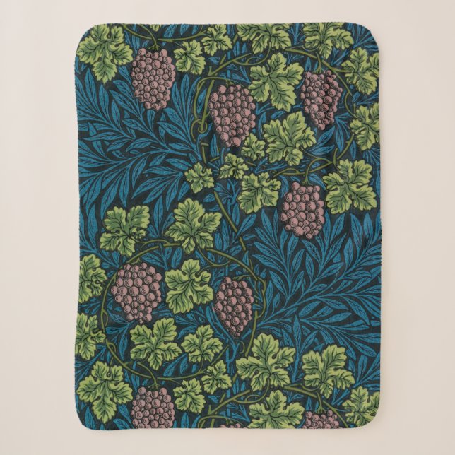 Grapevine (by William Morris) Sherpa Blanket (Front)