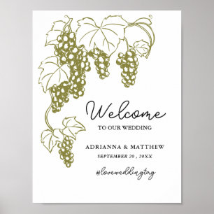 Grapevine Elegant Vineyard   Italy Wedding Sign