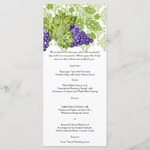 Grapevine Garden Wedding Menu