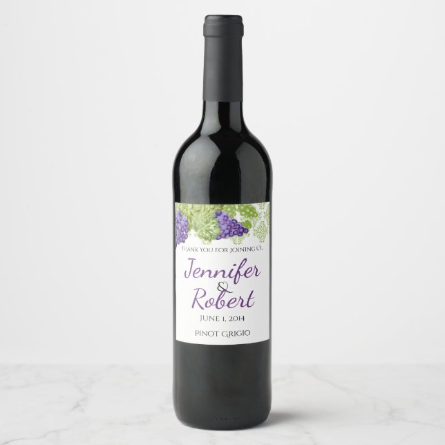 Grapevine Garden Wedding Wine Label (Front)