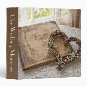 Grapevine Heart on a Vintage Scrapbook Binder