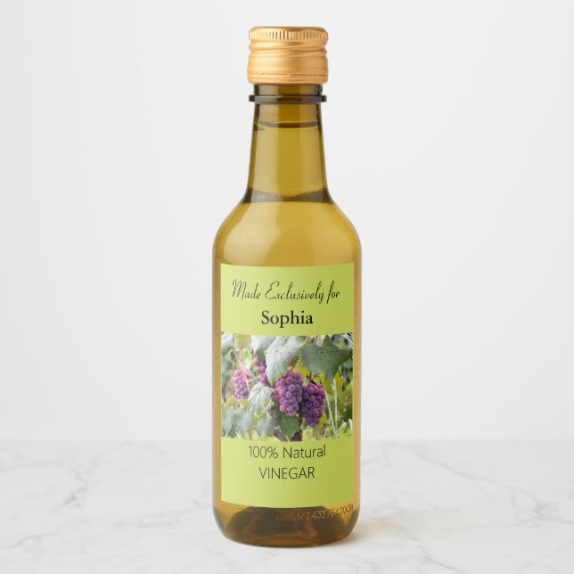 Grapevine Purple And Green Vinegar Bottle Label (Front)
