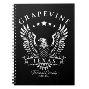 Grapevine Tarrant County Texas Vintage Eagle Notebook