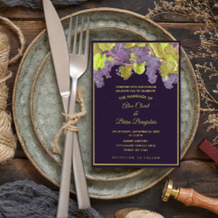 Grapevine Vignoble Faire-part de mariage pourpre