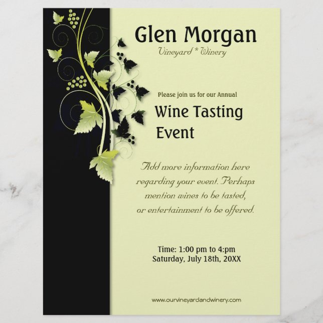 Grapevine Wine Tasting Event Flyer (Front)
