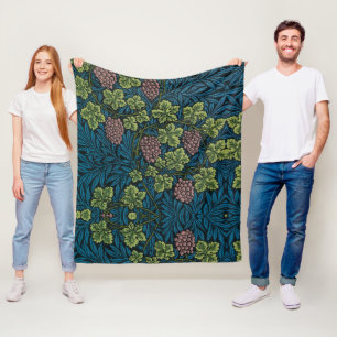 Grapevines with clusters of pink grapes Fleece Blanket