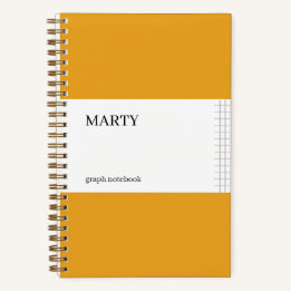 Graph Marigold Notebook with Monogram