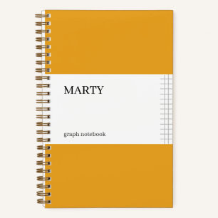 Graph Marigold Notebook with Monogram