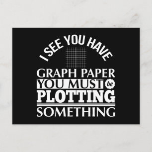 Graph Paper Plotting Something Pun Math Teacher Postcard