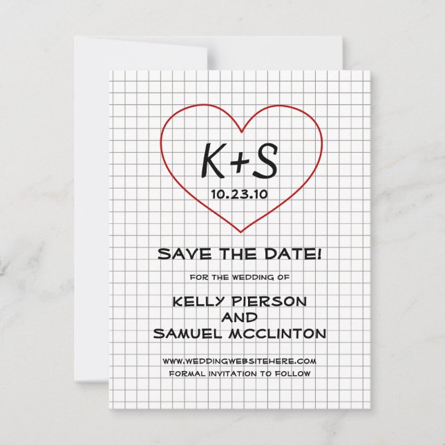 Graph Paper Save the Date (Front)