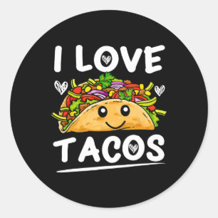 Graphic 365 I Love Tacos Tee Cinco De Mayo Taco Classic Round Sticker