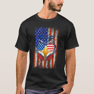 Graphic 4th Of July American Flag Patriotic Eagle  T-Shirt