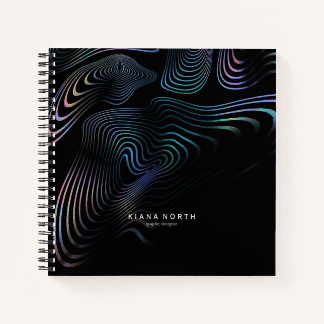 Graphic Abstract Contour Lines Multi-Colour ID755 Notebook (Front)