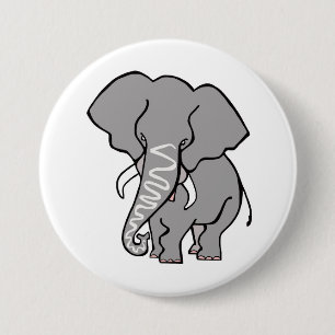 Graphic African  ELEPHANT- Animal lover-Wildlife - 3 Inch Round Button