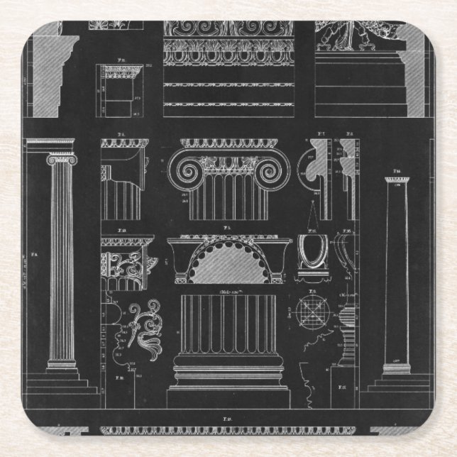 Graphic Architecture IV Square Paper Coaster (Front)