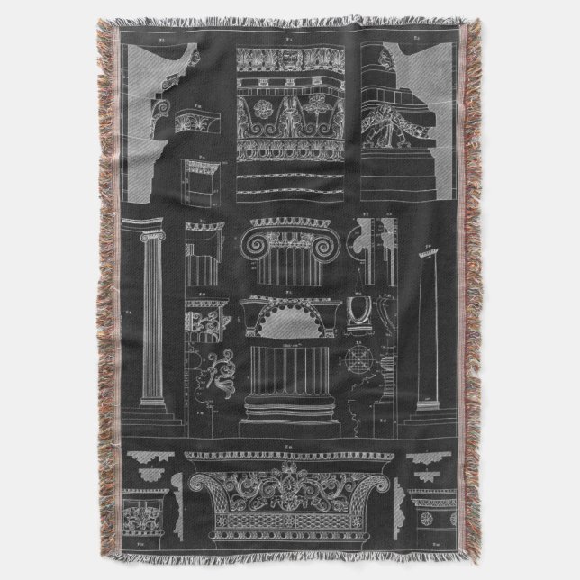 Graphic Architecture IV Throw Blanket (Front Vertical)