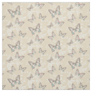 Graphic art butterflies and damask insect fabric