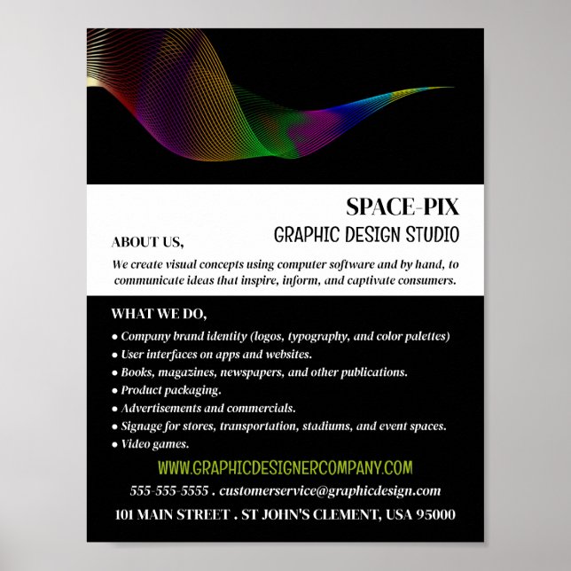 Graphic Art Design, Graphic Designer Advertising Poster (Front)
