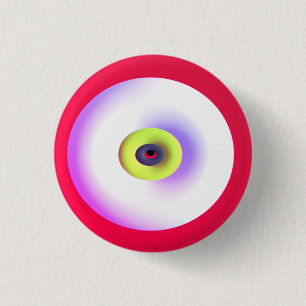 Graphic art globes design lime green red white 1 inch round button