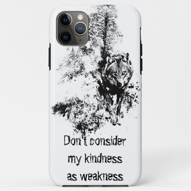 Graphic Art Grey Wolf Wildlife Kindness Quote Case-Mate iPhone Case (Back)