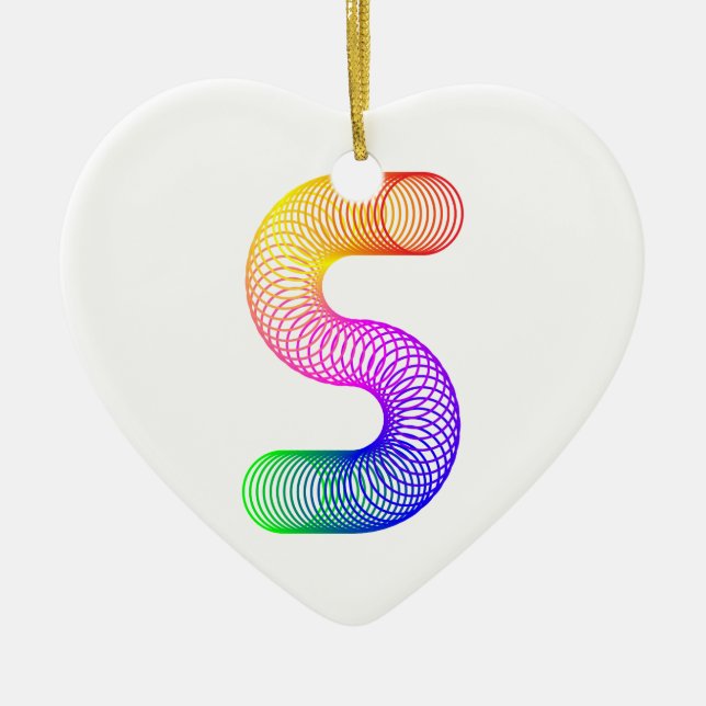 Graphic Art  Letter S Ceramic Ornament (Front)