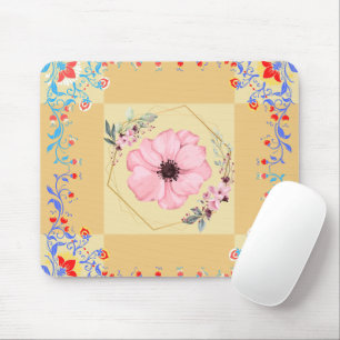 Graphic Art, Orange Illustration Spring Rebirth Mouse Pad