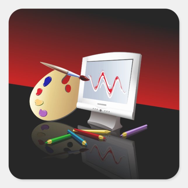 Graphic Art Square Sticker (Front)