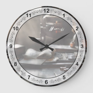 Graphic Artist - At the Printers Office Large Clock