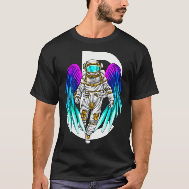 Graphic Astronaut With Wings T-Shirt (Front)