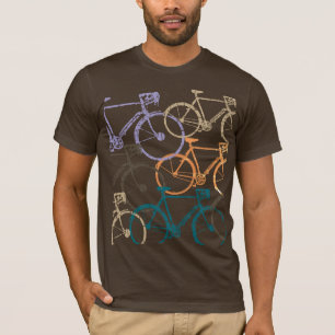 Graphic Bikes Bicycles Brown T-Shirt