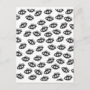 Graphic Black and White Eyes Postcard