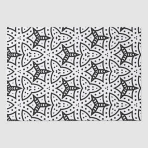 Graphic Black and White Line Art Digital Design  Tissue Paper